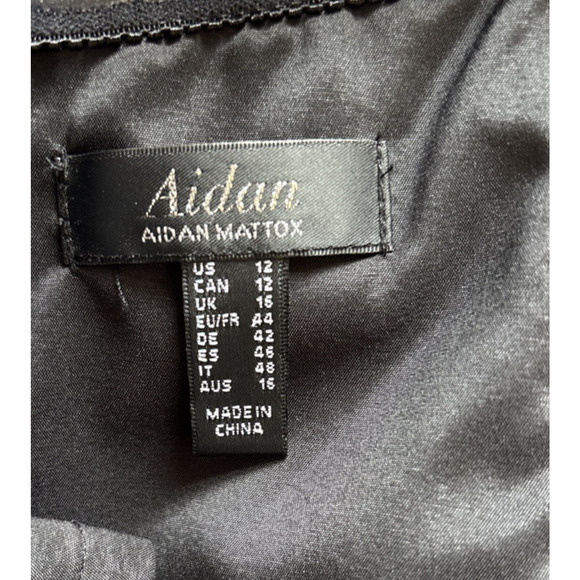 Aidan Mattox Strapless Floral Maxi Dress Women's 12 Black Hi-Low Ruffle Party - Picture 11 of 13